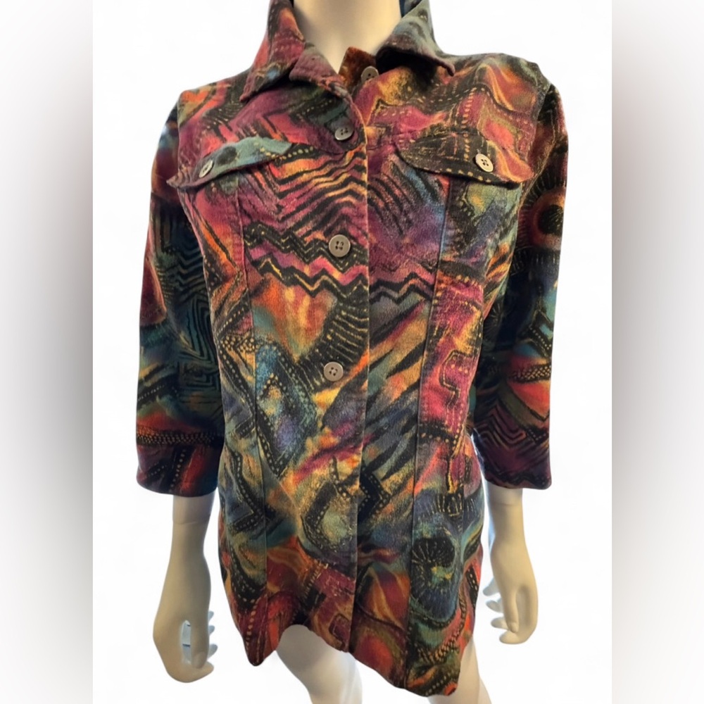 Chico's Multicolor Abstract Jacket